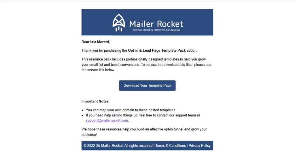 triggered email